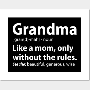 Grandma Definition, Funny Gift for Grandmother Posters and Art